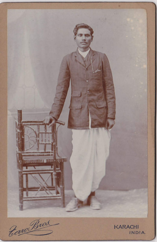 Vintage Studio Photograph of a Man from Karachi - Old Indian Photos