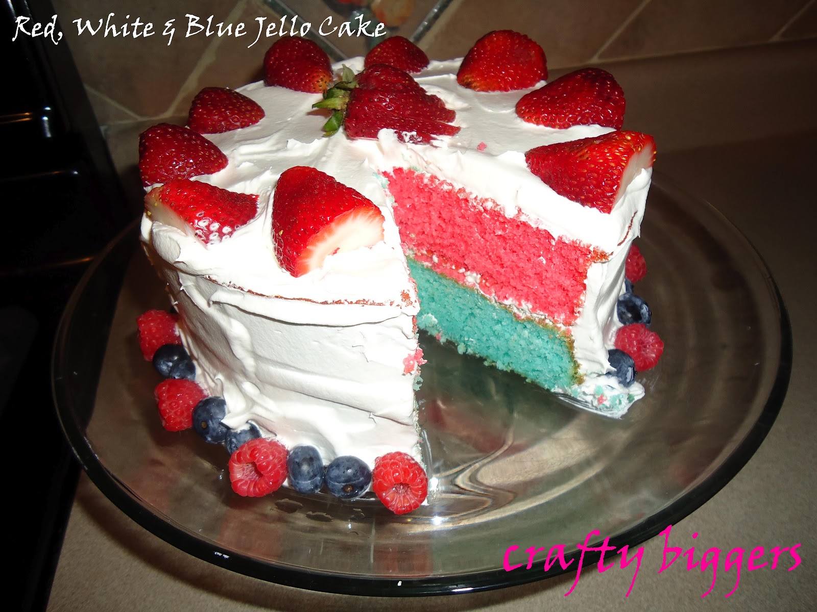 Crafty Biggers Red, White & Blue Jello Cake
