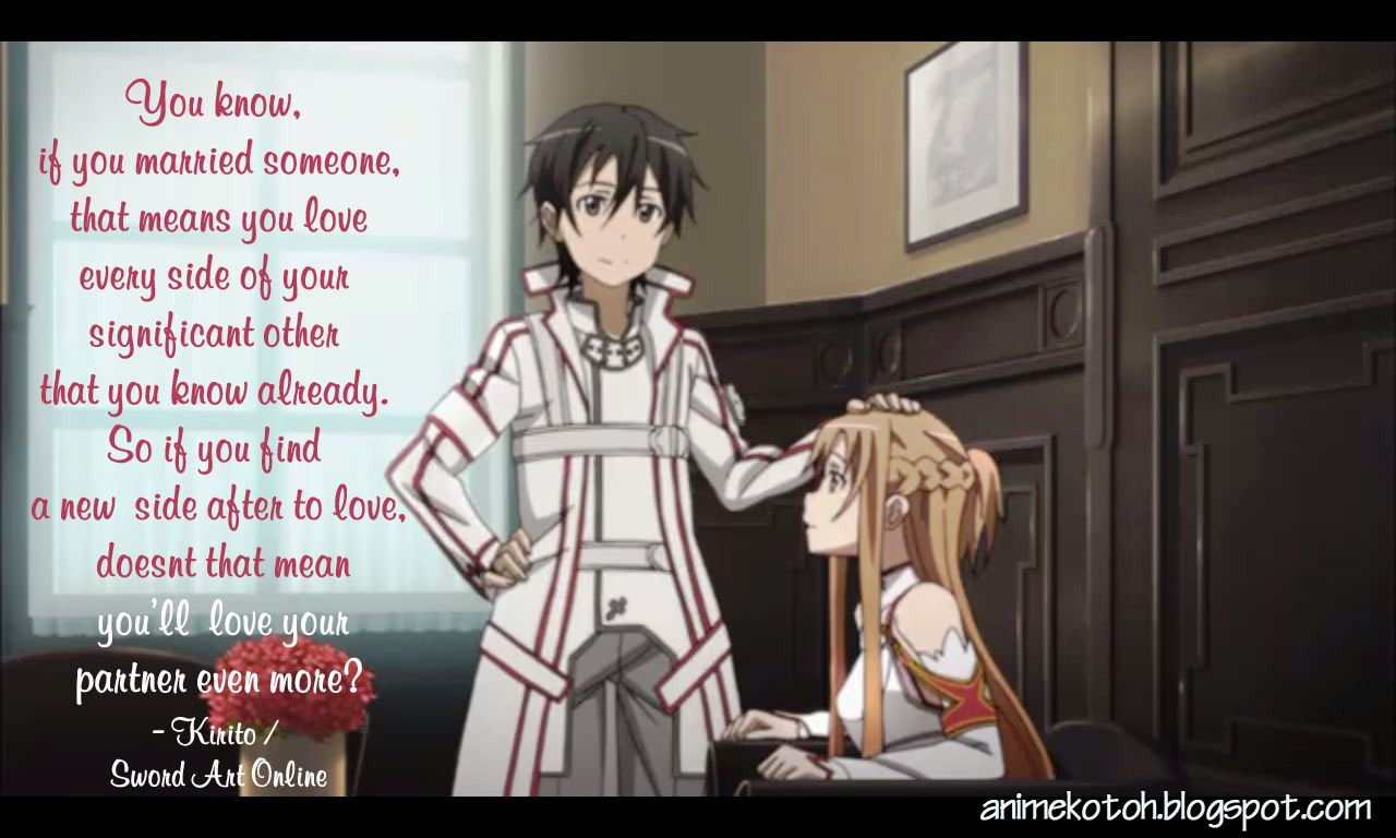 Anuhmeyshun Sword Art Online Quotes
