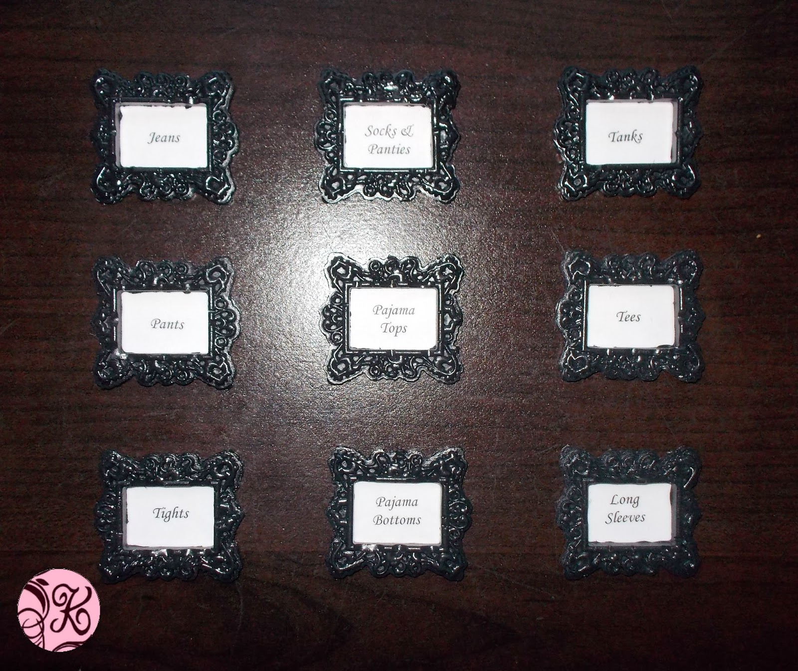 The Life of Miss Kneesh DIY tiny frames for tiny labels