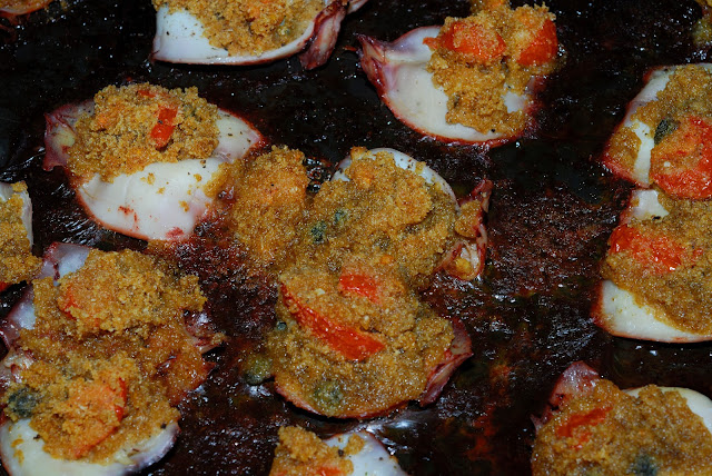 calamari gratinati al forno.