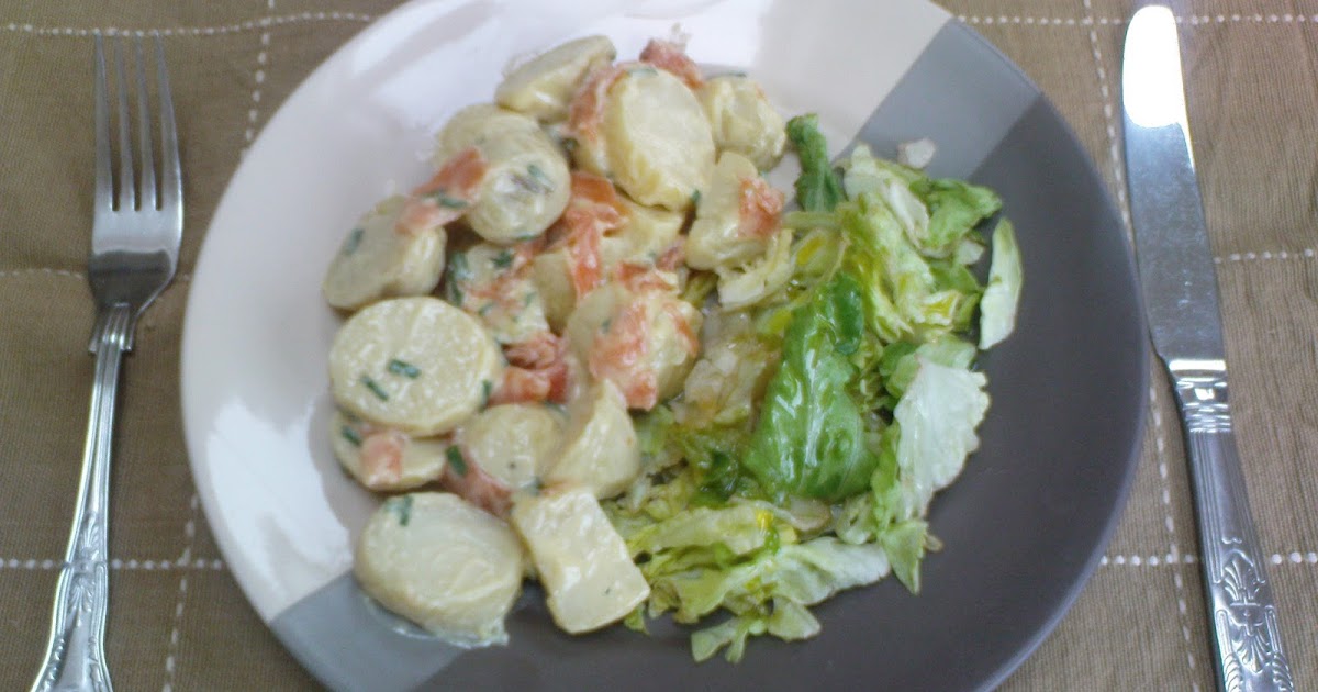 Me and my IBS Potato & Salmon Salad with Creamy Chive & Mustard Dressing