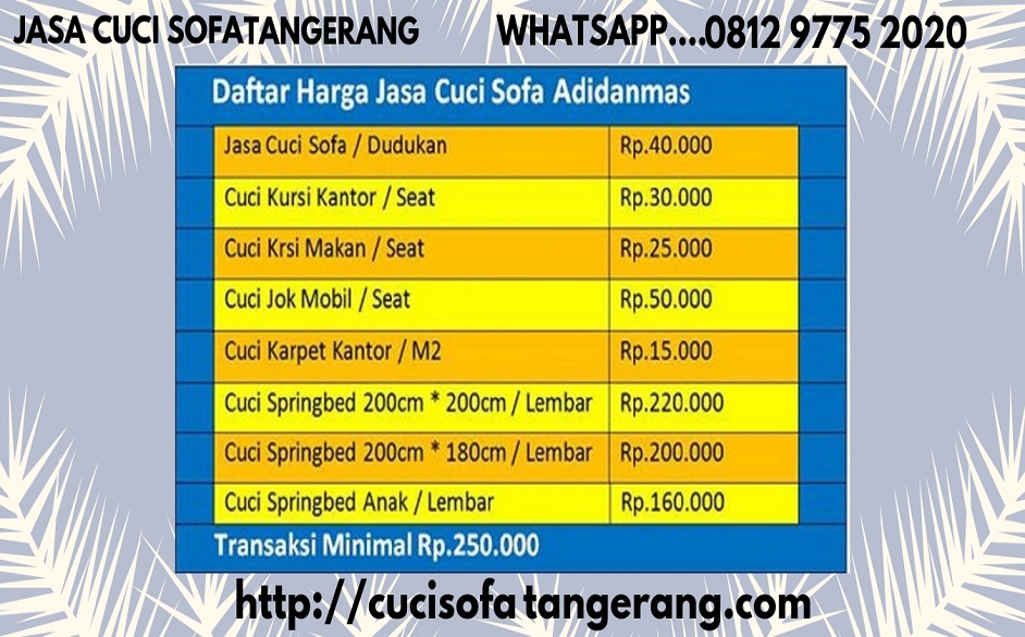Jasa Cuci Sofa Tangerang Selatan 0812 2338 2020 Cuci Springbed Ciputat