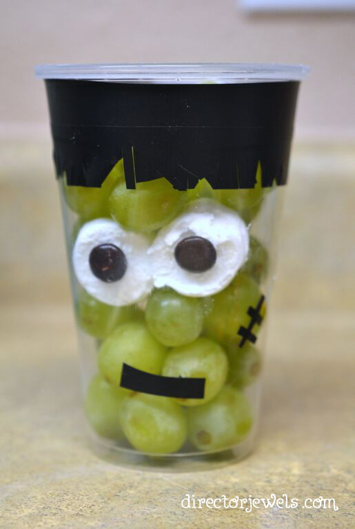 "Grapenstein" Frankenstein Healthy Halloween Non-Candy Treat Idea