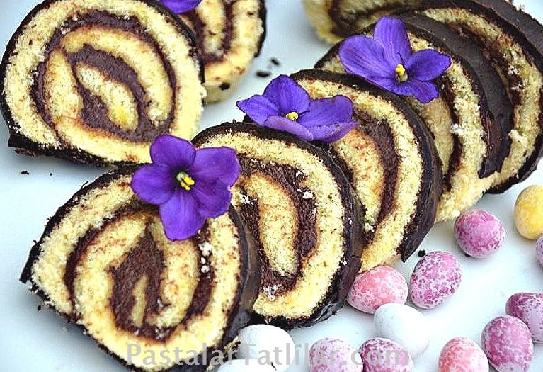 PastalarTatlılar . com Çikolata Pudingli Rulo Pasta