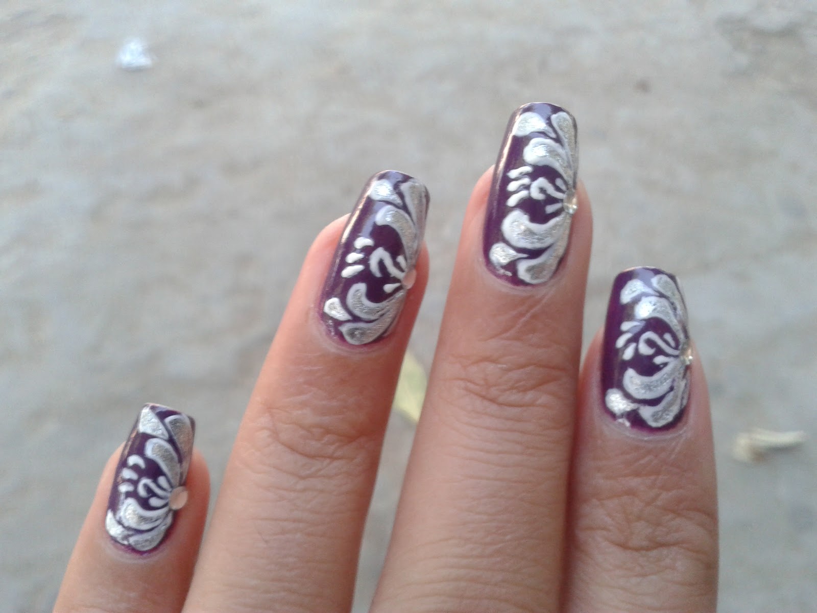 hand painted nail design picture