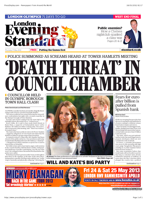 'Death threat' at Tower Hamlets council meeting