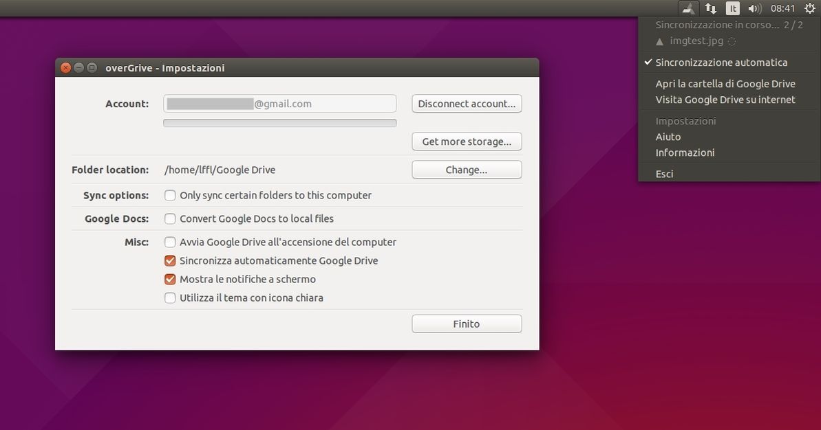 overGrive in Ubuntu