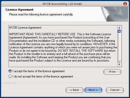 Cara menginstal myob versi 18