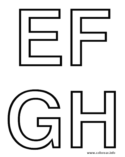 Coloring Pages Letter EFG