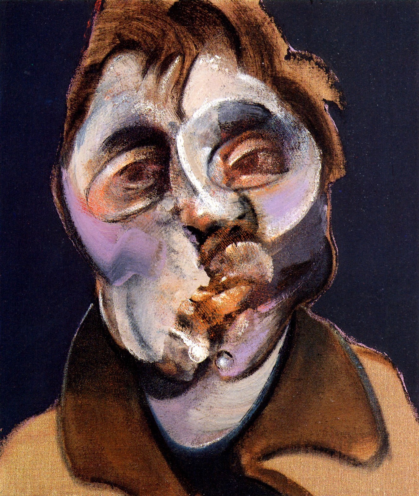 francis bacon the portraits Artwork page for ‘study for a portrait’, francis bacon, 1952 francis bacon painted directly onto the raw, unprimed side of the canvas and here emphasised the texture further by rubbing sand into the paint. francis bacon the portraits Artwork page for ‘study for a portrait’, francis bacon, 1952 francis bacon painted directly onto the raw, unprimed side of the canvas and here emphasised the texture further by rubbing sand into the paint.