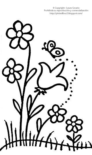 Dibujos para imprimir y colorear – Pinta Dibus: Dibujo de flores silvestres  para imprimir y colorear!