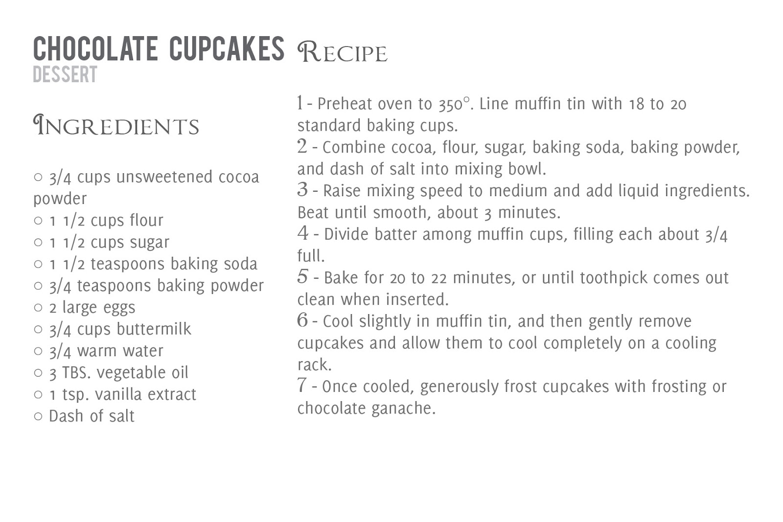 Yummy In My Tummy Chocolate Cupcakes