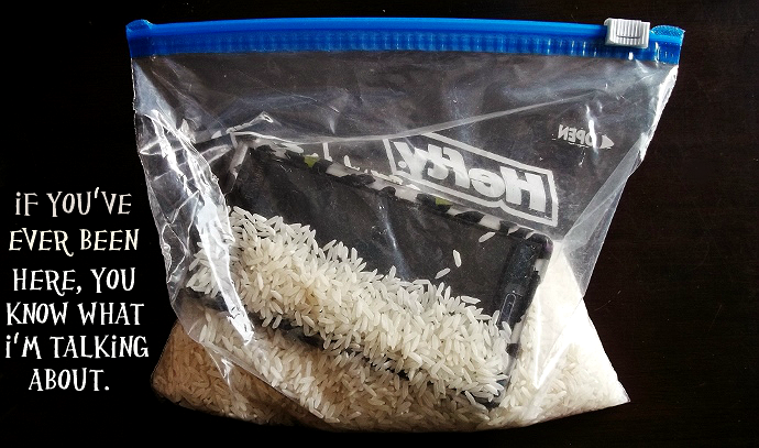 Phone in Rice