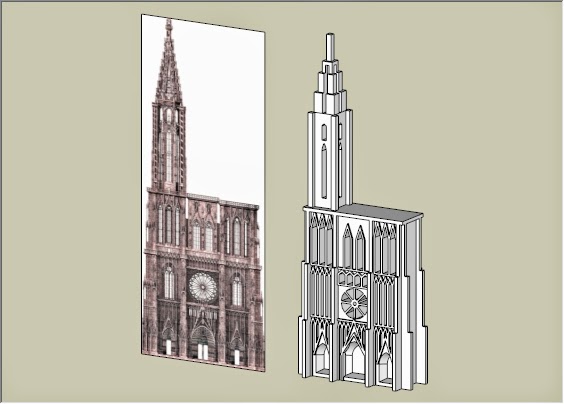 modélisation sketchup cathédrale Strasbourg