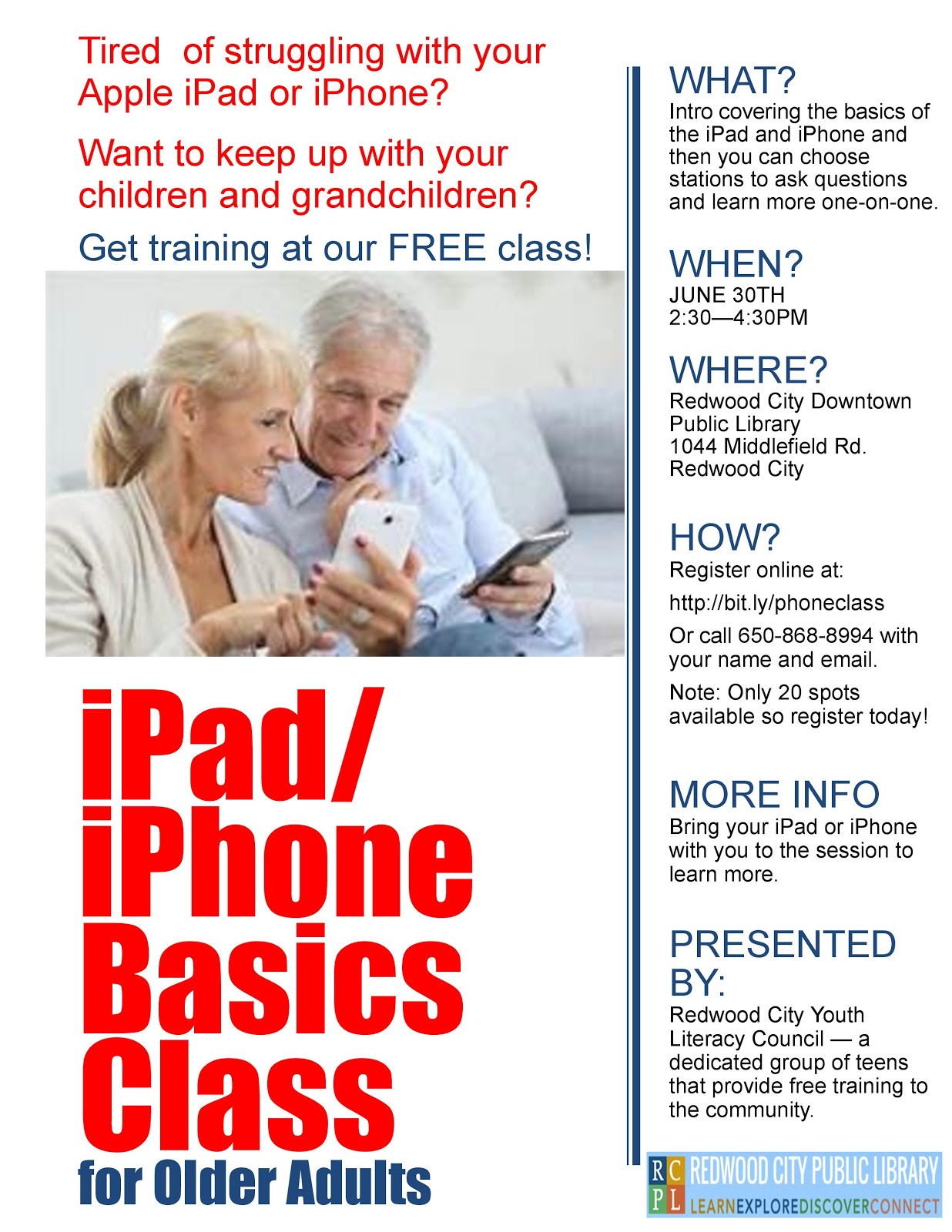 iPad/iPhone Class for Older Adults