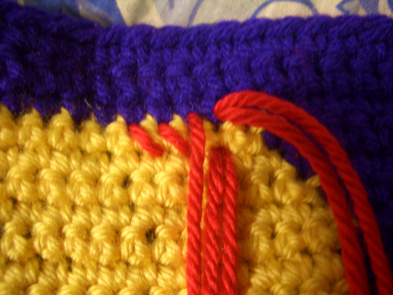 are making diagonal stitches, continue making the diagonal stitches ...