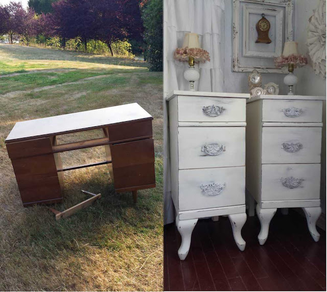 4 the love of wood REPURPOSE A DESK INTO BEDSIDES 3 drawer bedside