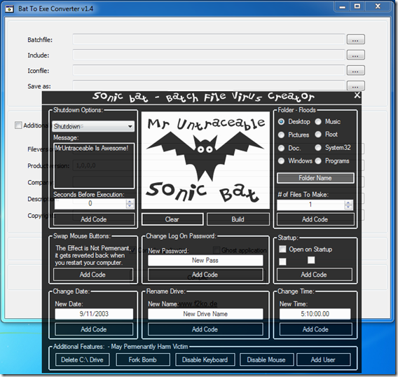 Free Download Sonic Bat Virus Creator ~ Get Full Register ... Free Download Sonic Bat Virus Creator ~ Get Full Register ...