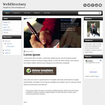 Web Directory blogger template. personal template blog