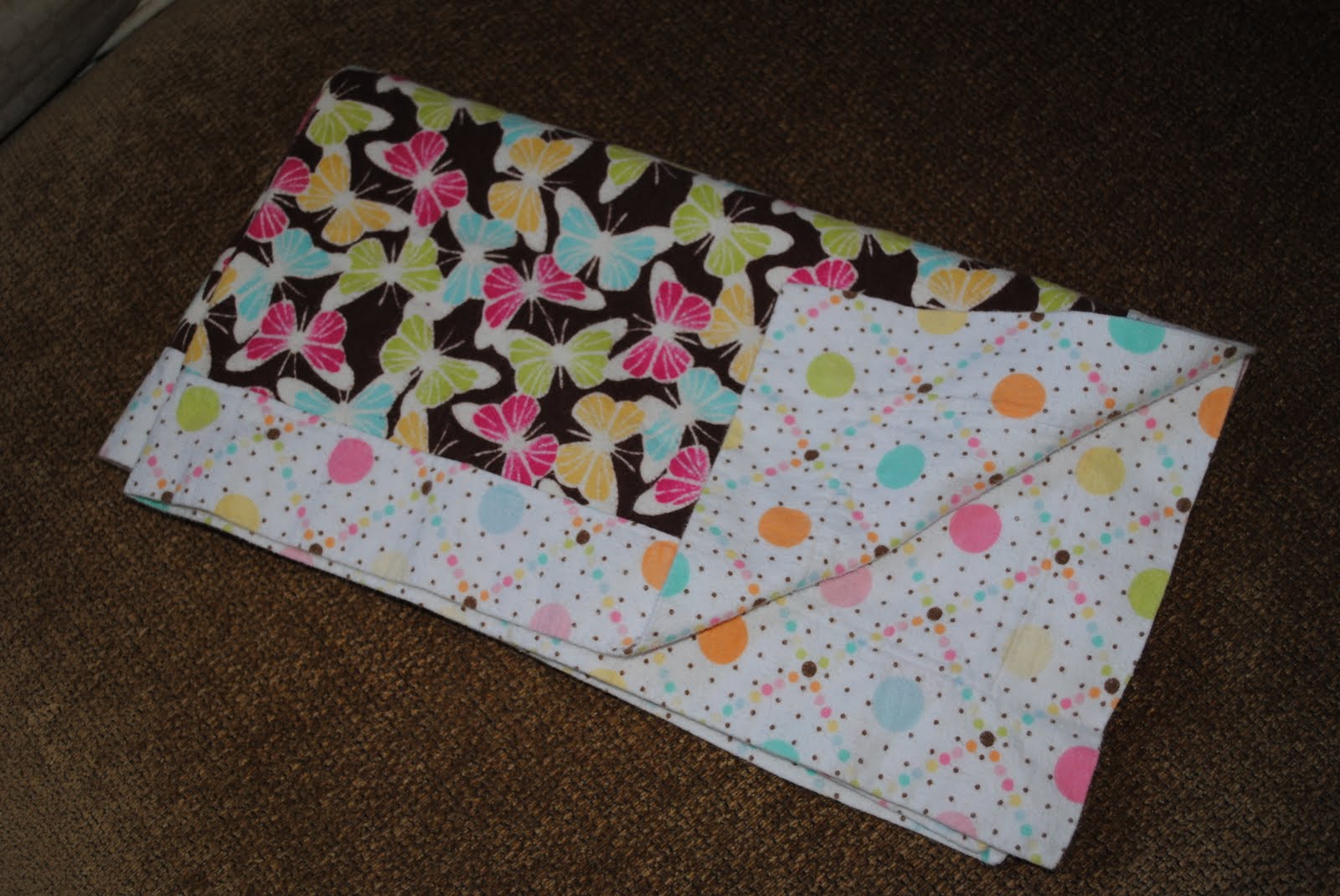 Ruby Jane Taylor Floral Flannel Self Binding Baby Blanket