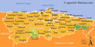 Asturias Carte de la ville