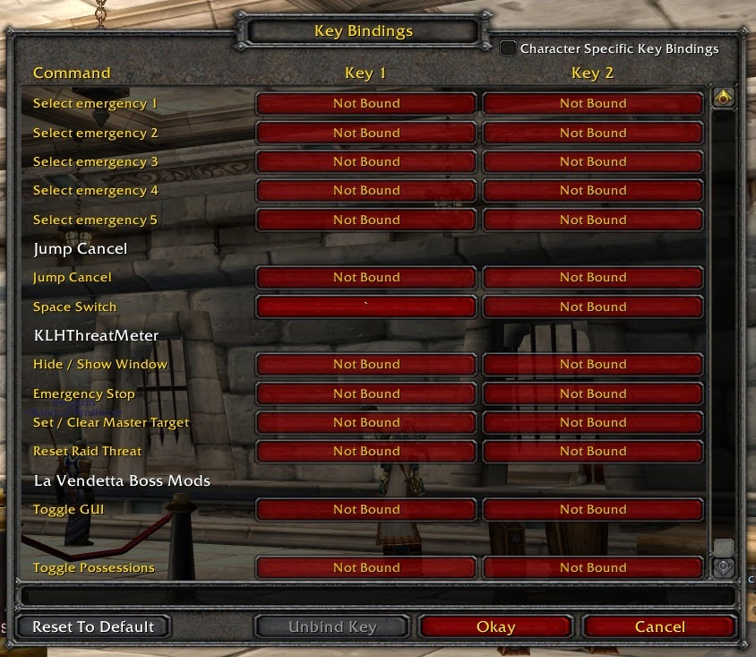 Key Bindings in MMORPGs