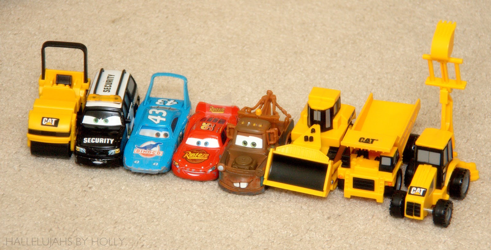 lining up toys