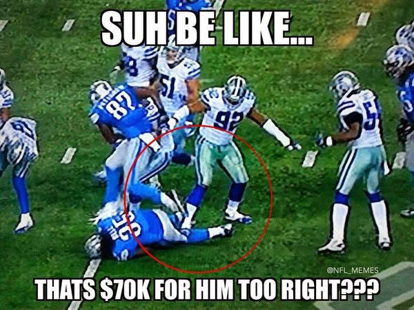 Suh be like... that $70k for him too right??? - #70k #NdamukongSuh #cowboys #Lions #Stepping #intentionallystep #Step #bell #JoiqueBell