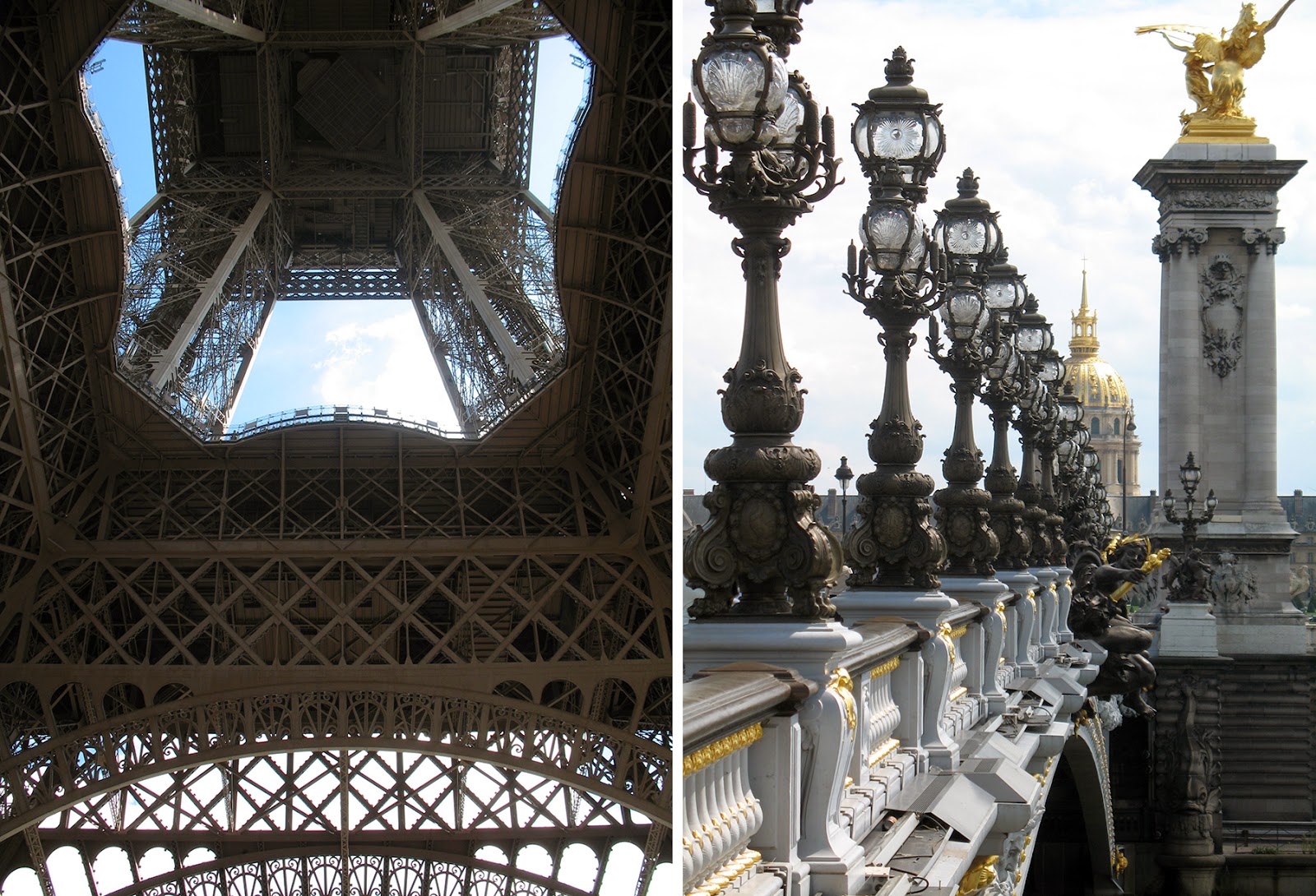 left: Effeltower - right: pont Alexandra III left: Effeltower - right: pont Alexandra III