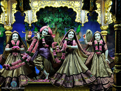 Deities of Shri Radha Gopinath with Sri Lalita Devi and Sri Visakha Devi Lord Radha Krishna with Shri Lalita Devi and Shri Visakha Devi