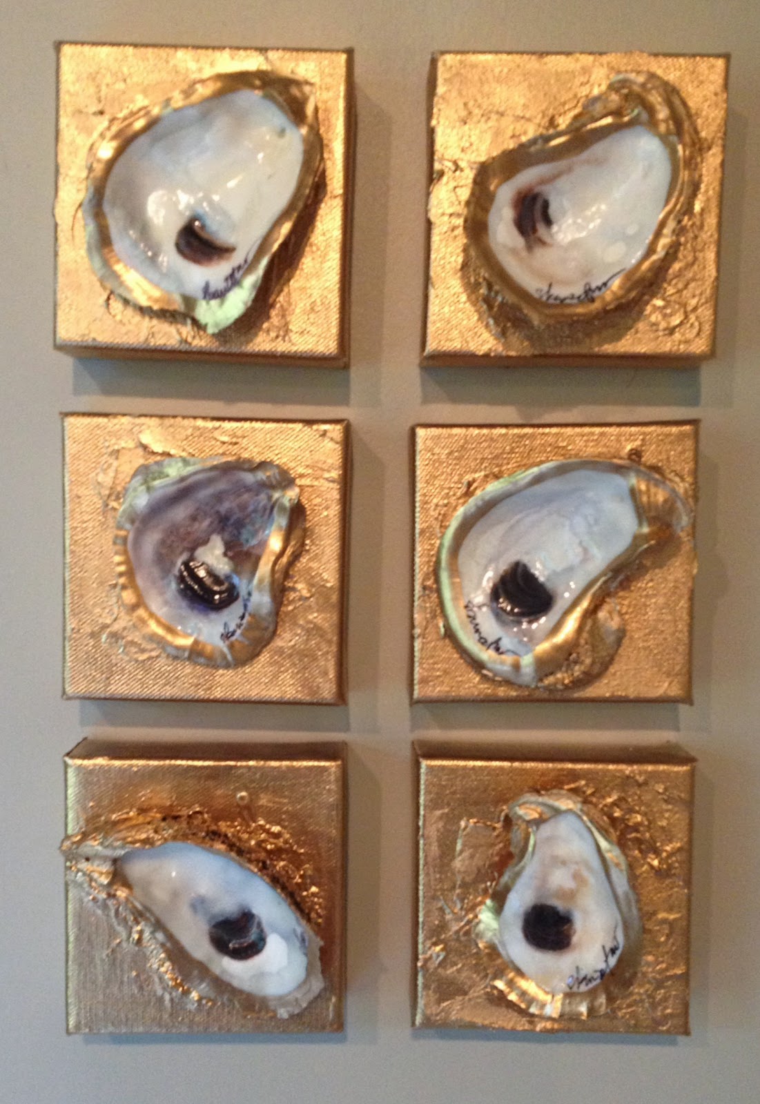 s. bynum art SHOP Signature Gold Oyster Shells Oyster shell crafts