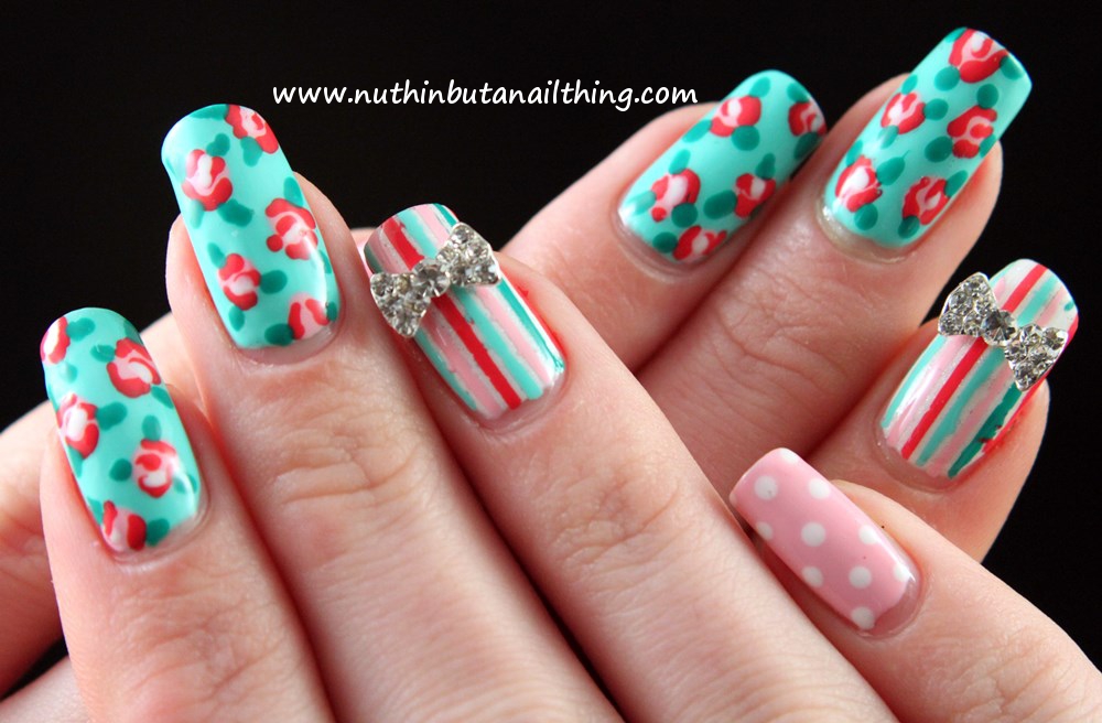 nuthin' but a nail thing — Vintage style nail art