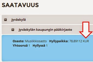 Hyllypaikka verkkokirjastossa