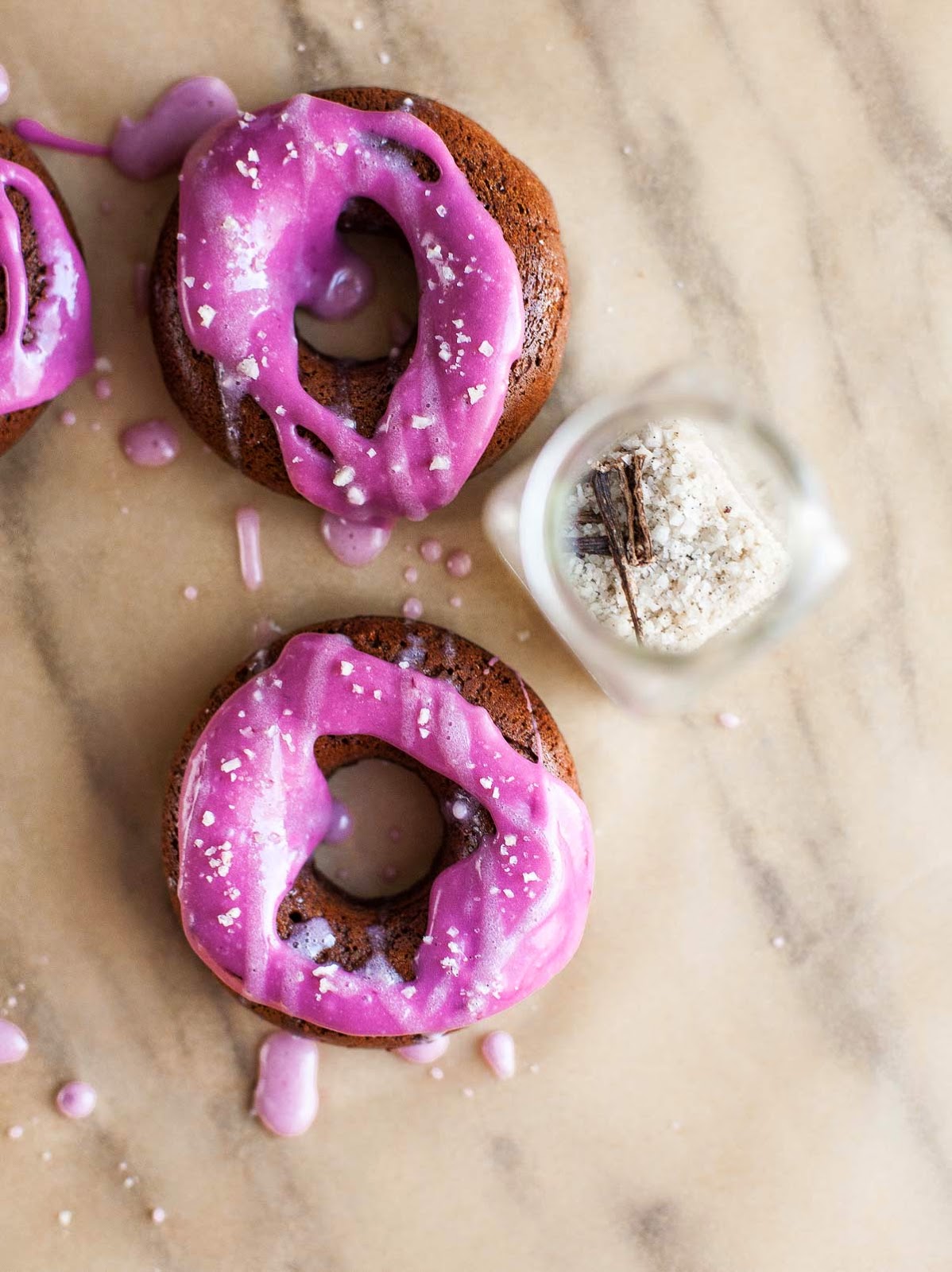 Chocolate Doughnuts with Cherry Cheesecake Glaze (Gluten free, Grain free)