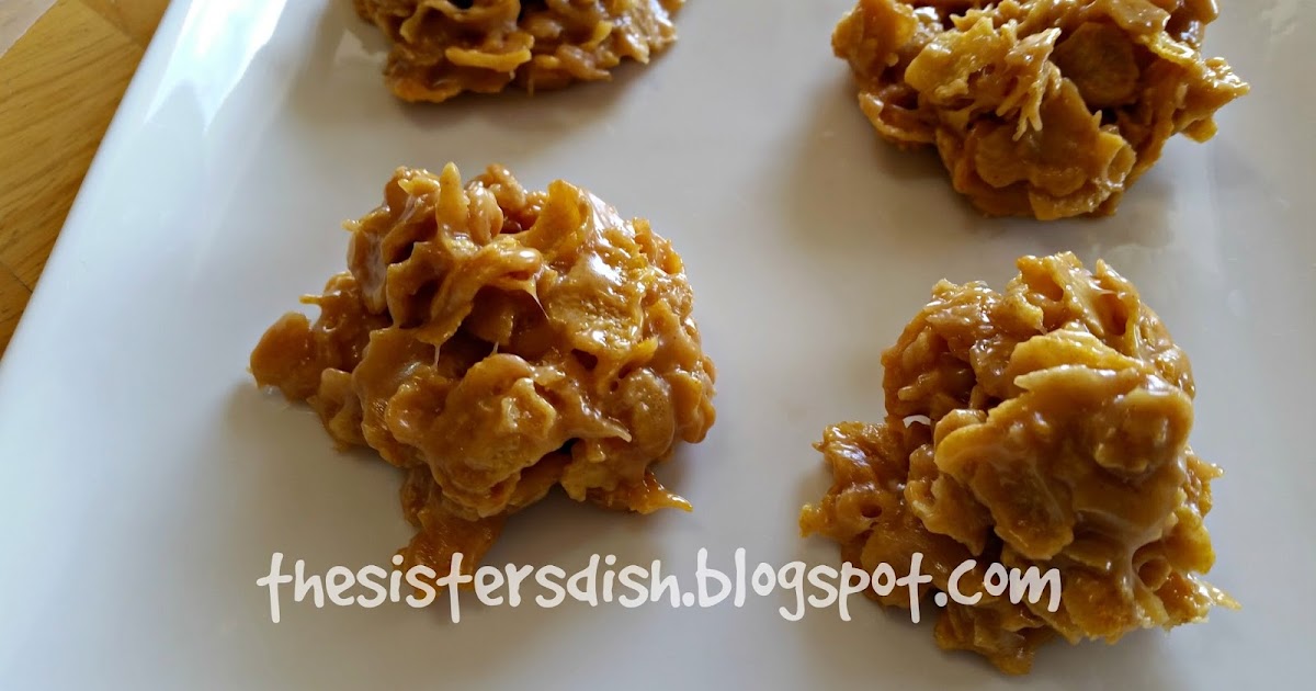 The Sisters Dish NoBake Peanut Butter Corn Flake Cookies