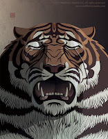 Portrait of tiger weeping