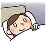 Image of a person sleeping soundly in bed. Parasympathetic nerves are active when we are at rest.