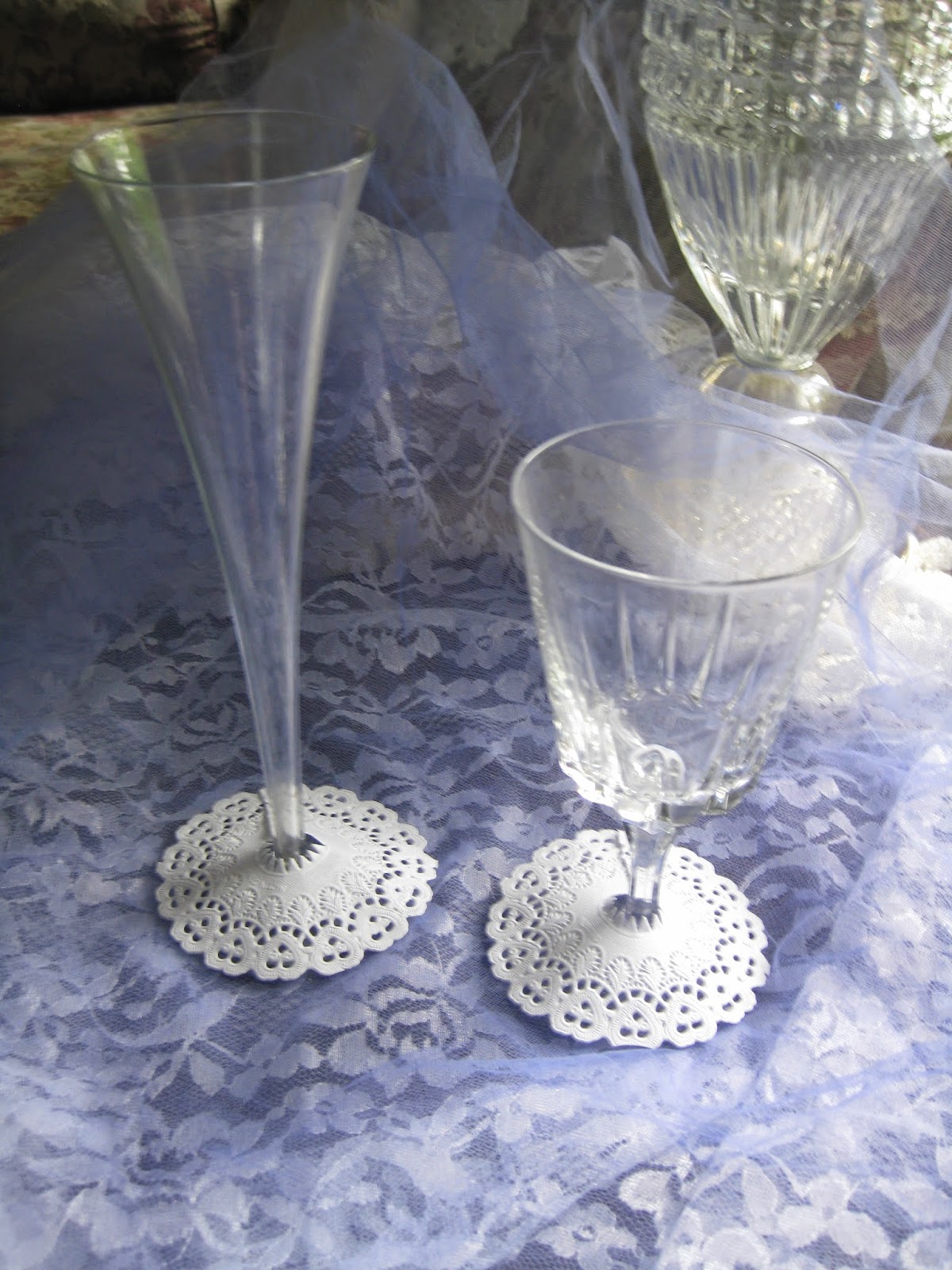 DEVOTED2DOILIES PAPER LACE WINE GLASS STEM MARKERS VICTORIAN STAR
