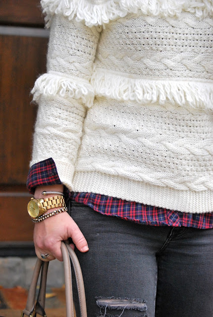 how to style a fringe sweater, JOA sweater, Shopbop
