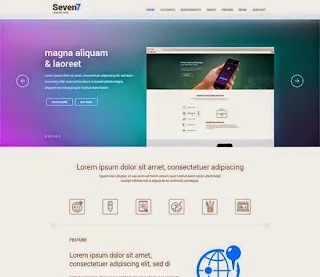 Screenshots of Seven7 Landing Page the for Html5 Templates Responsive.