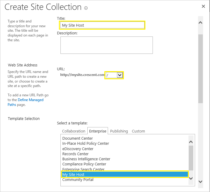 create my site host sharepoint 2016