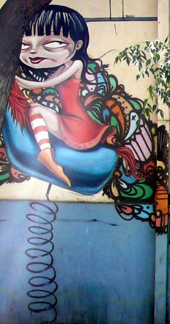 graffiti street art in barrio yungay, santiago de chile