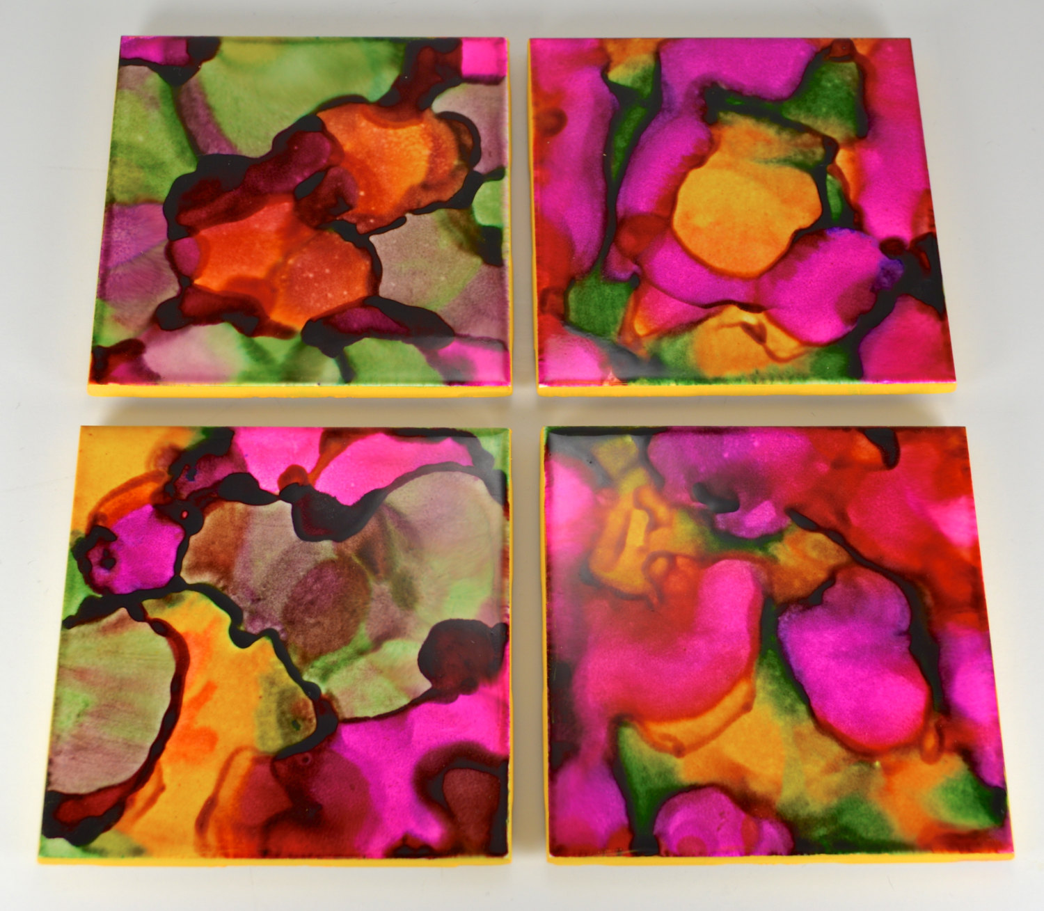 DIY Alcohol InkDyed Coasters College Gloss