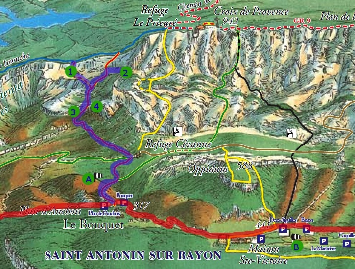 Secteur Ouest de la montagne SainteVictoire Escalette Pas du Dino