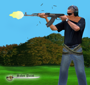 Barack Obama Firing AK 47 (Photoshop)