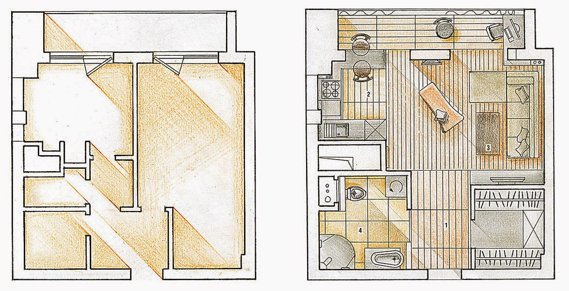 дизайн интерьера однокомнатной квартиры
