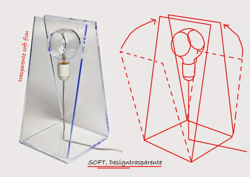 Lampade di design in plexiglass trasparente Lampade in plexiglass trasparente