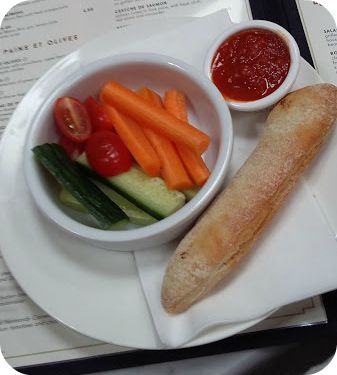 Eating Out With Kids: Café Rouge Trafford Centre Children's Menu Fougasse and Crudites