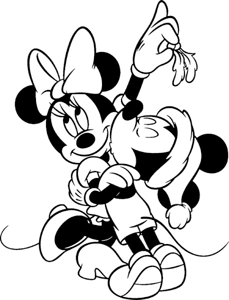 Mickey and Minnie Christmas Coloring Pages